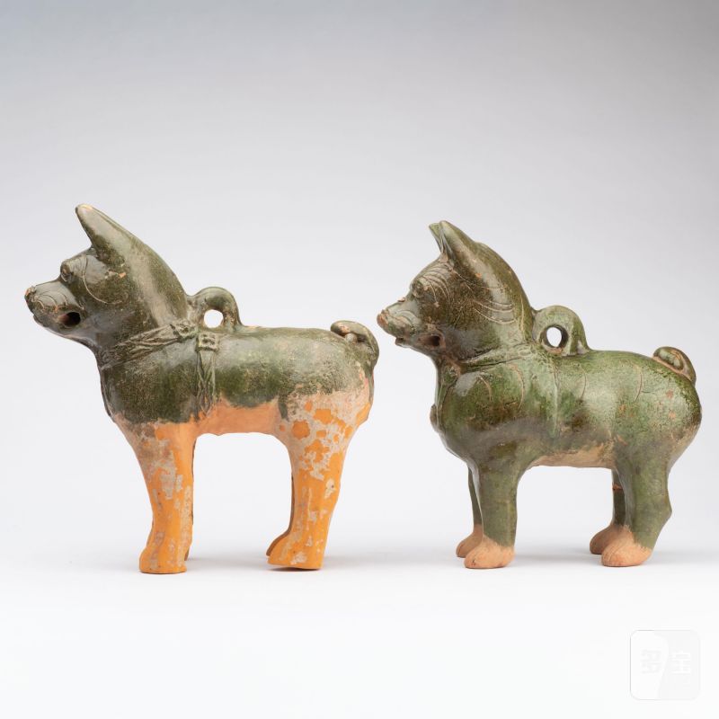    漢 綠釉犬兩點 - 图3